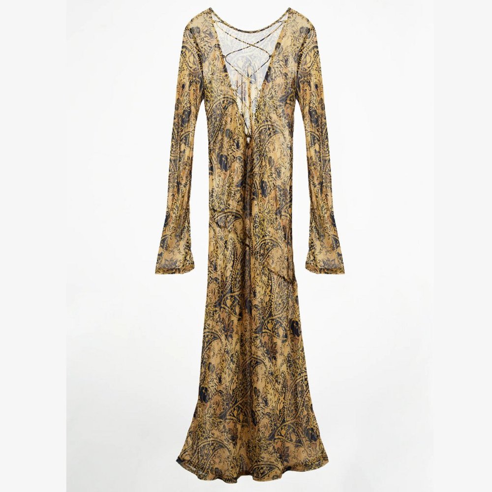 ZARA | long Dress with Back Ties